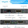 eSynic Portable 4K/30HZ HDMI Splitter Plug&Play 2 Way HDMI Splitter 1 in 2 Out [Only Mirror No Extend Mode] Support HDMI 1.4 Version With Metal Shell for HDTV PS4 Blu-ray Player Laptop Gaming Consoles view 2