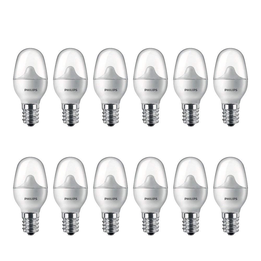 Philips LED Flicker-Free C7 Night Light Bulb, Non-Dimmable, 30 Lumen, Soft White Light (2700K), .05W=7W, E12 Base - Pack of 12