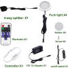 AIBOO LED Under Cabinet Lighting Kit 4 Packs of 12V Puck Lights with RF Dimmable Wireless RF Remote Control for Kitchen Counter Accent Lighting(Daylight White) view 2