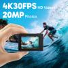 AKASO EK7000 4K30FPS 20MP WiFi Action Camera with EIS Ultra HD 131FT Waterproof Underwater Camera Remote Control 4X Zoom Support External Microphone view 2