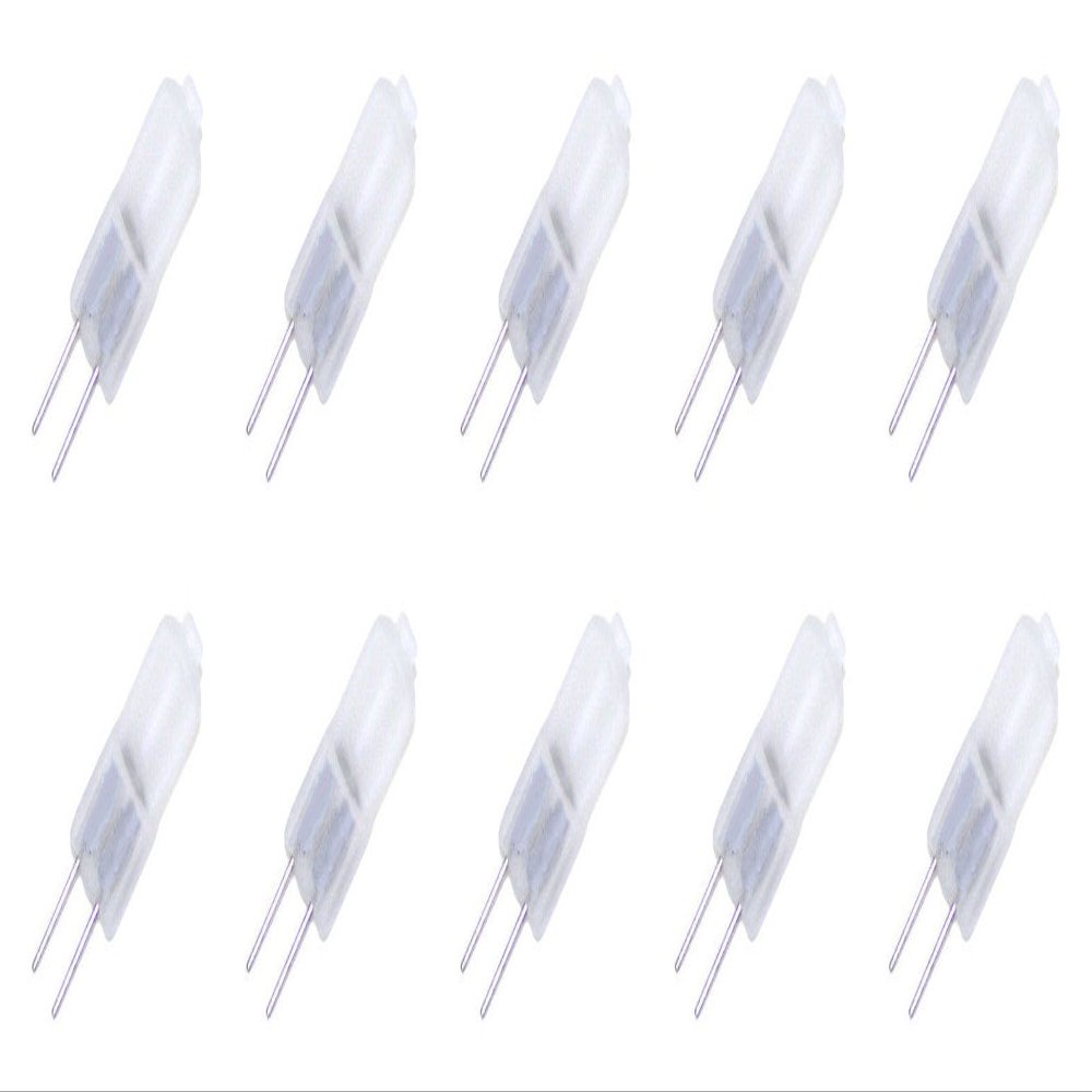 10 Pack SOFT FROSTED LENSE 10 Watt AC DC 12V Light Bulb Replacement JC G4 2Pin Base Halogen Kitchen Table Pendant Lamp 12 Volt 10W Bi-Pin Warm Clear Bright White T3 Capsule Under Cabinet Diffused Beam