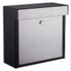 Qualarc WF-P010 Woodlake Wall Mount Rectangular Galvanized & Stainless Steel Locking Mailbox, Black/Silver view 1