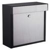 Qualarc WF-P010 Woodlake Wall Mount Rectangular Galvanized & Stainless Steel Locking Mailbox, Black/Silver view 3