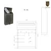 Qualarc WF-L33SL Compton Rectangular Stainless Steel Locking Wall Mount Mailbox, Silver,4.5"D x 15"W x 14.5"H view 2