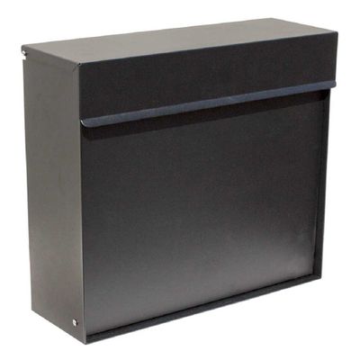 Qualarc WF-P015 Covina Wall Mount Rectangular Mailbox with Hidden Lock, Black