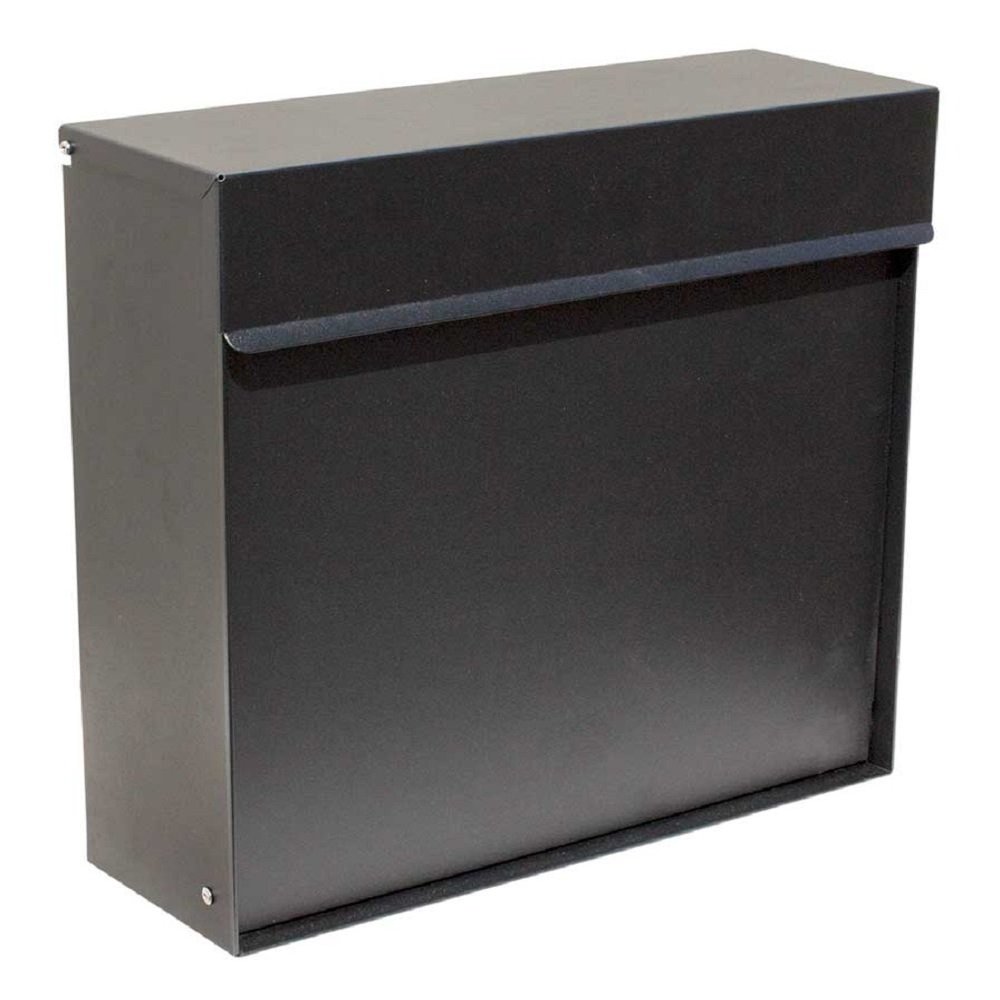 Qualarc WF-P015 Covina Wall Mount Rectangular Mailbox with Hidden Lock, Black