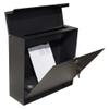 Qualarc WF-P015 Covina Wall Mount Rectangular Mailbox with Hidden Lock, Black view 2