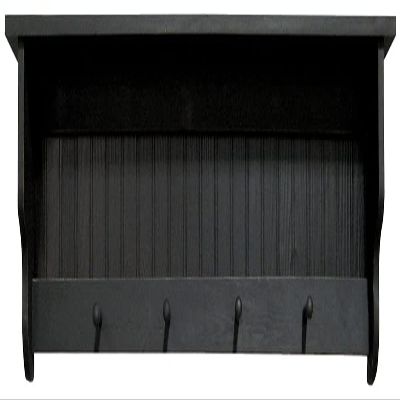 Sawdust City Pine Shelf with pegs - 4' Long (Solid Black)
