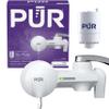 PUR Horizontal Faucet Mount Water Filtration System with Lead Reducing Filter for Cleaner, Filtered Tap Water, Lasts 100 Gallons, Sink Water Filter, Fits Most Kitchen or Bathroom Faucets, White view 1