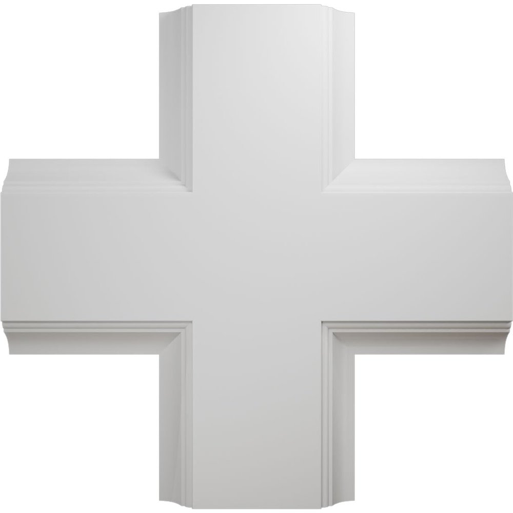 Ekena Millwork CC08ICI02X20X20TR Inner Cross Intersection for 8" Traditional Coffered Ceiling System, 20"W x 2"P x 20"L, Primed