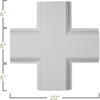 Ekena Millwork CC08ICI02X20X20TR Inner Cross Intersection for 8" Traditional Coffered Ceiling System, 20"W x 2"P x 20"L, Primed view 2