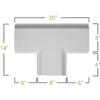 Ekena Millwork CC08ITE02X14X20TR Inner Tee for 8" Traditional Coffered Ceiling System, 14"W x 2"P x 20"L, Primed view 2