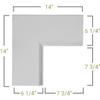 Ekena Millwork CC05PIC02X14X14TR Perimeter Inside Corner for 5" Traditional Coffered Ceiling System, 14"W x 2"P x 14"L, Primed, White view 2