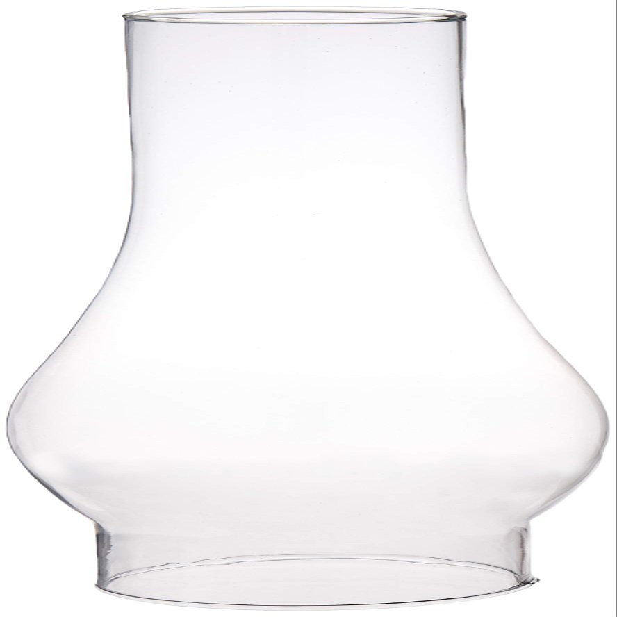 Ciata 10 Inch Handblown Clear Glass Chimney Lamp Shade with 2-5/8 inch Fitter and 3-5/8 inch Bulge - 2 Pack