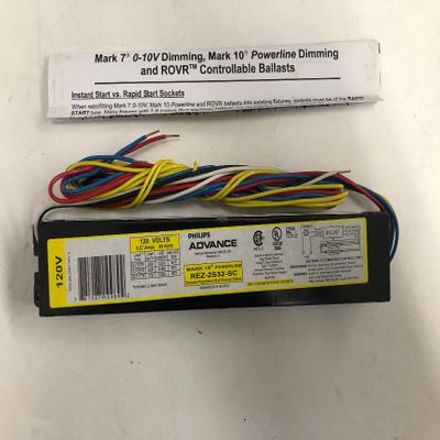Philips Advance REZ2S32SC35I (2) 32 Watt F32T8 Lamp Dimmable Fluorescent Ballast 120 Volt Mark 10 Powerline