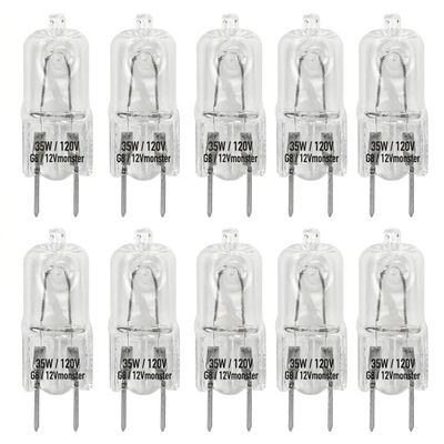 12Vmonster 10 Pack-G8 35 Watt Specialty Lighting Halogen Light Bulbs JCD Type 110v 35W T4 G8 Under Cabinet Puck Lamp Microwave Oven Stove Top Kitchen Appliance Replacement Lighting Bi Pin Clear Lens