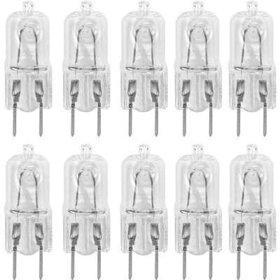 10 Pack-G8 50W 120V Halogen Light Bulbs JCD Type 110v 130v 50 Watt T4 G8 Under Cabinet Puck Lamp 120 Volt Undercabinet Microwave Oven Stove Top Kitchen Appliance Replacement Lighting Bi Pin Clear Lens
