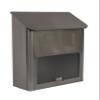 Qualarc WF-L002 Metros Rectangular Stainless Steel Wall Mount Mailbox with Window, Silver/Black view 1