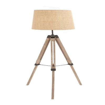 THOR INSTRUMENTS The Elegant Wood Metal Tripod Floor Lamp Natural (Lamp Shade Not Included) Rustic Vintage Home Decor Gifts