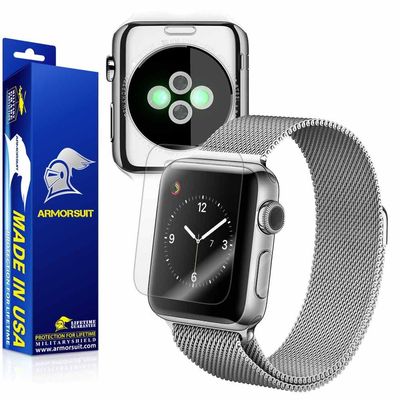 ArmorSuit Apple Watch 38mm (Series 2) Screen Protector + Full Body Clear Skin MilitaryShield Back Protector for Apple Watch 38mm (Series 2) -HD Clear Anti-Bubble