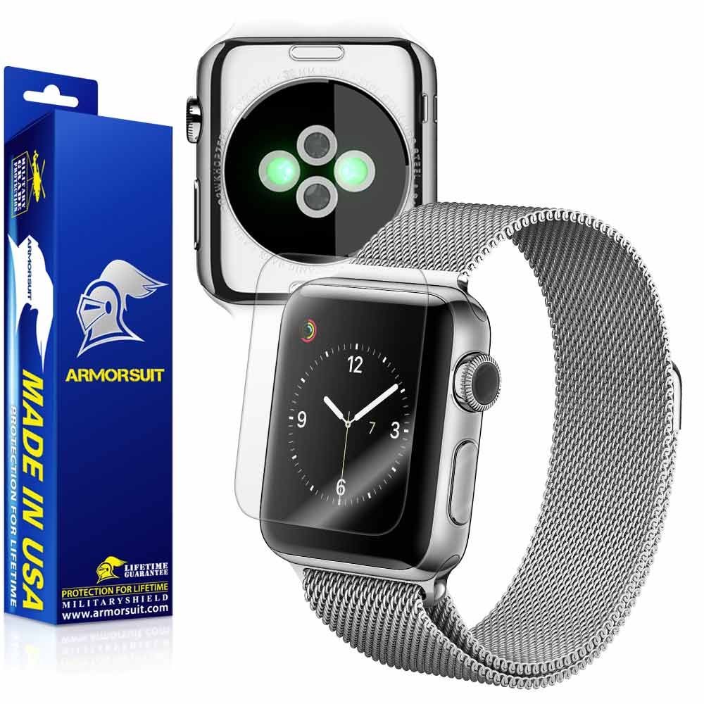 ArmorSuit Apple Watch 38mm (Series 2) Screen Protector + Full Body Clear Skin MilitaryShield Back Protector for Apple Watch 38mm (Series 2) -HD Clear Anti-Bubble