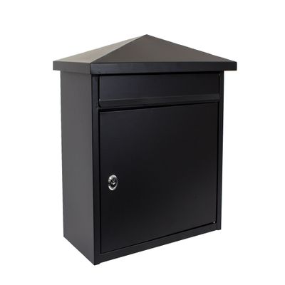 Qualarc WF-PM14 Summit Wall Mount Rectangular Locking Mailbox, Black