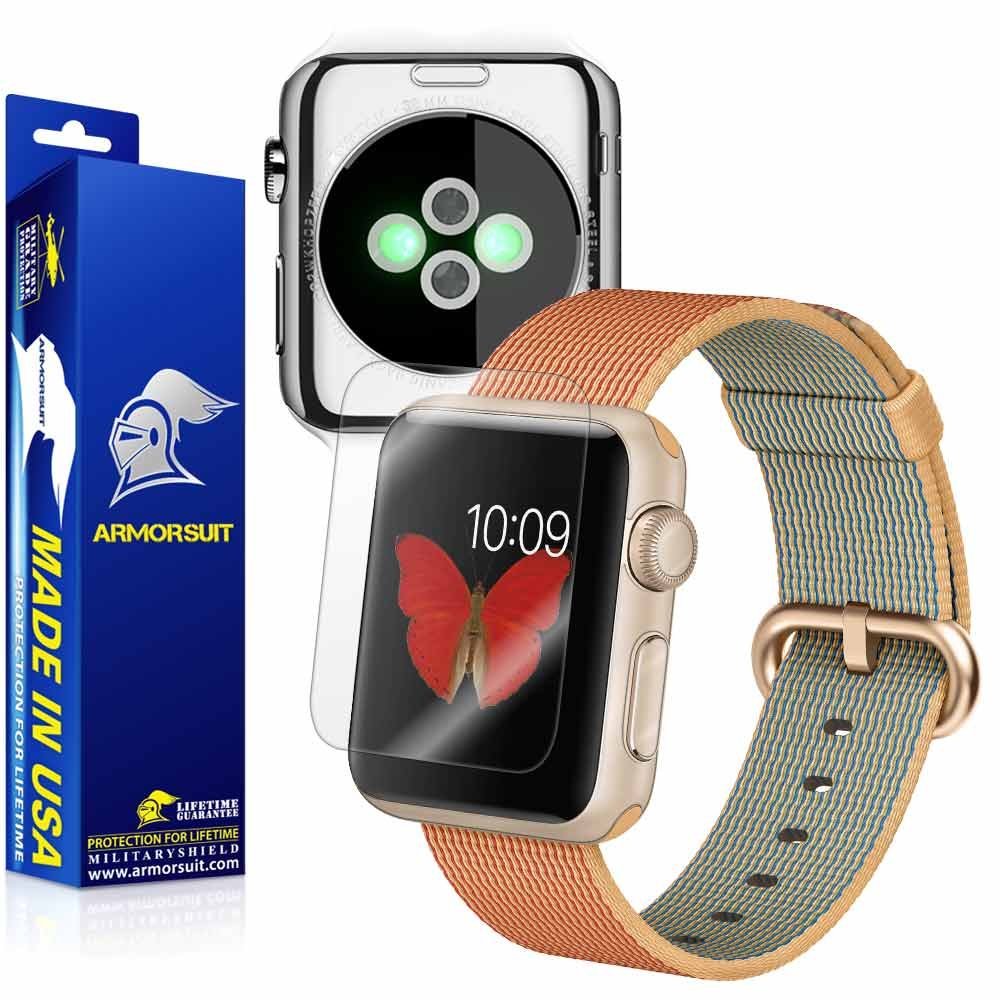 ArmorSuit Apple Watch 42mm (Series 2) Screen Protector + Full Body Clear Skin MilitaryShield Back Protector for Apple Watch 42mm (Series 2) -HD Clear Anti-Bubble