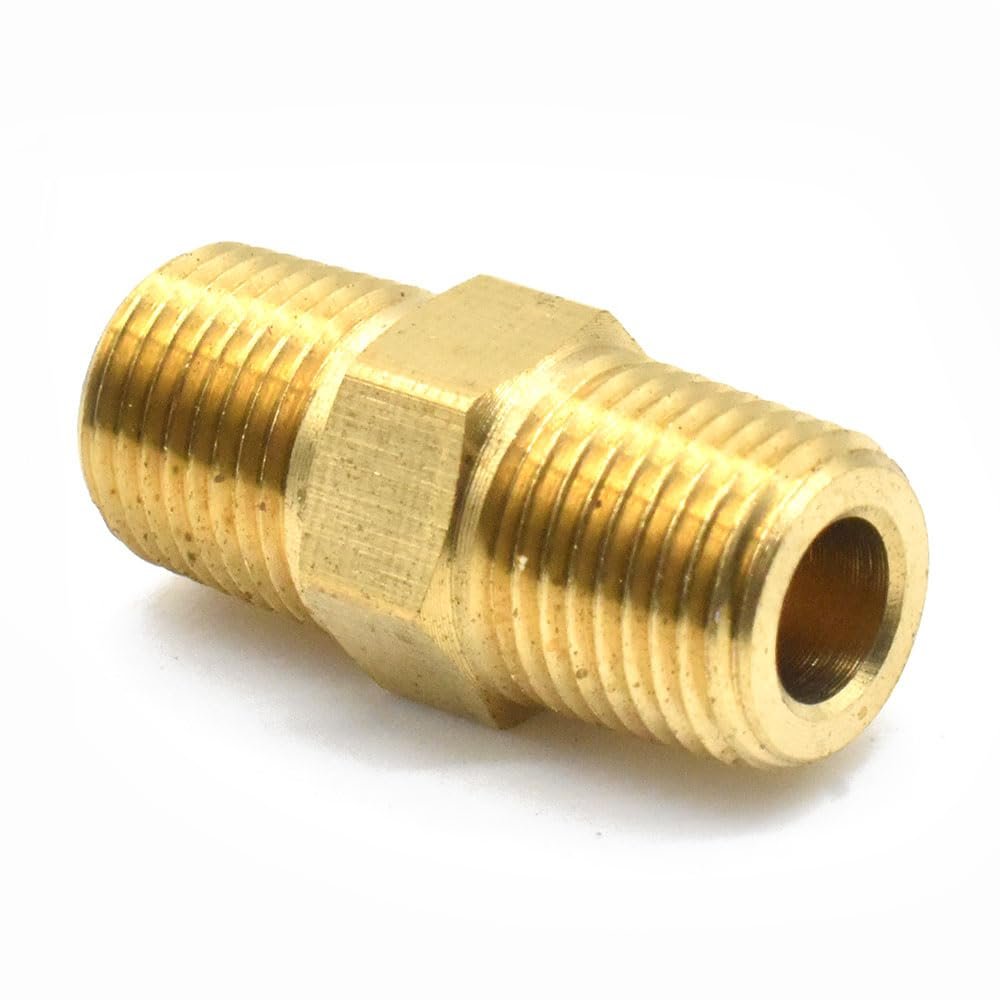 Interstate Pneumatics FA212 1/8 inch NPT Male Brass Hex Nipple (1)