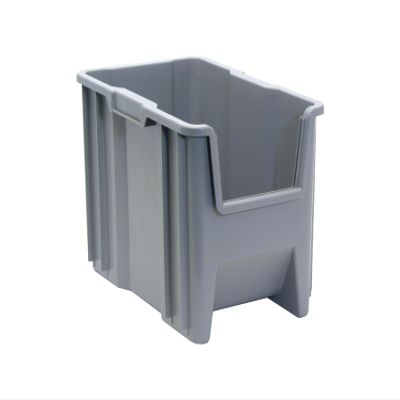 Quantum Storage Systems QGH600GY Giant Stack Container, 17.5" Length, 10-7/8" Width, 12.5" Height, Gray, Pack of 4