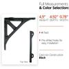 NACH Decorative Shelf Brackets, 4 Pack of 4.9 x 0.78 x 4.92 inch, Black Cast Iron Angle Brackets - Metal Shelf Brackets for Wall - Industrial Shelf Bracket view 2
