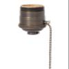 B&P Lamp Heavy Turned Brass Socket with Antique Bronze Finish, On/Off Pull Chain Function, Uno Thread Shell view 1