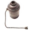 B&P Lamp Heavy Turned Brass Socket with Antique Bronze Finish, On/Off Pull Chain Function, Uno Thread Shell view 2
