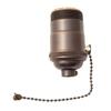 B&P Lamp Heavy Turned Brass Socket with Antique Bronze Finish, On/Off Pull Chain Function, Uno Thread Shell view 4
