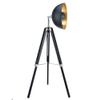 Versanora Fascino Industrial Modern LED Studio Tripod Floor Lamp Tall Standing Light with Dish Shade for Living Room Reading Bedroom Home Office, 63 inch Height, Black/Gold view 1