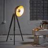 Versanora Fascino Industrial Modern LED Studio Tripod Floor Lamp Tall Standing Light with Dish Shade for Living Room Reading Bedroom Home Office, 63 inch Height, Black/Gold view 2