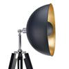 Versanora Fascino Industrial Modern LED Studio Tripod Floor Lamp Tall Standing Light with Dish Shade for Living Room Reading Bedroom Home Office, 63 inch Height, Black/Gold view 3