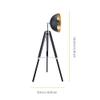 Versanora Fascino Industrial Modern LED Studio Tripod Floor Lamp Tall Standing Light with Dish Shade for Living Room Reading Bedroom Home Office, 63 inch Height, Black/Gold view 4