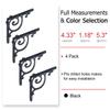 NACH Decorative Shelf Brackets, 4 Pack of 5.3 x 4.3 x 1.2 inch, Antique Metal Shelf Brackets - Shelf Support Bracket for Wall - Victorian Shelf Bracket view 2