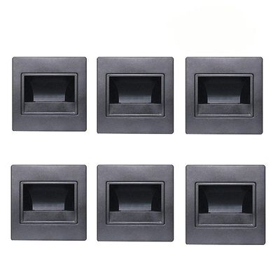 Dreamworth 6-Pack LED Corner Wall Lamp 85-265V Embedded LED Stairs Step Night Light Stair Wall Lighting for Hallway, Stairs, Closet, Bedroom and More (Warm White, Black Body)