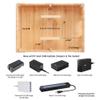 MobileVision Bamboo 10-Port Charging Station Plus 2 Caddy Add-On Combo to hold pens keys and extra storage view 3