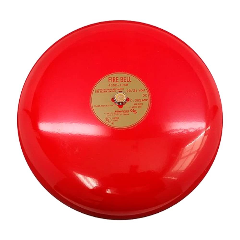 Fire Bell, Red, 10 In., 20 to 24V