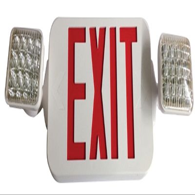 Fulham Exit Sign with Emergency Lights, White, 1 or 2 Face(s), LED, Universal Mount, Nickel Cadmium - 1 Each