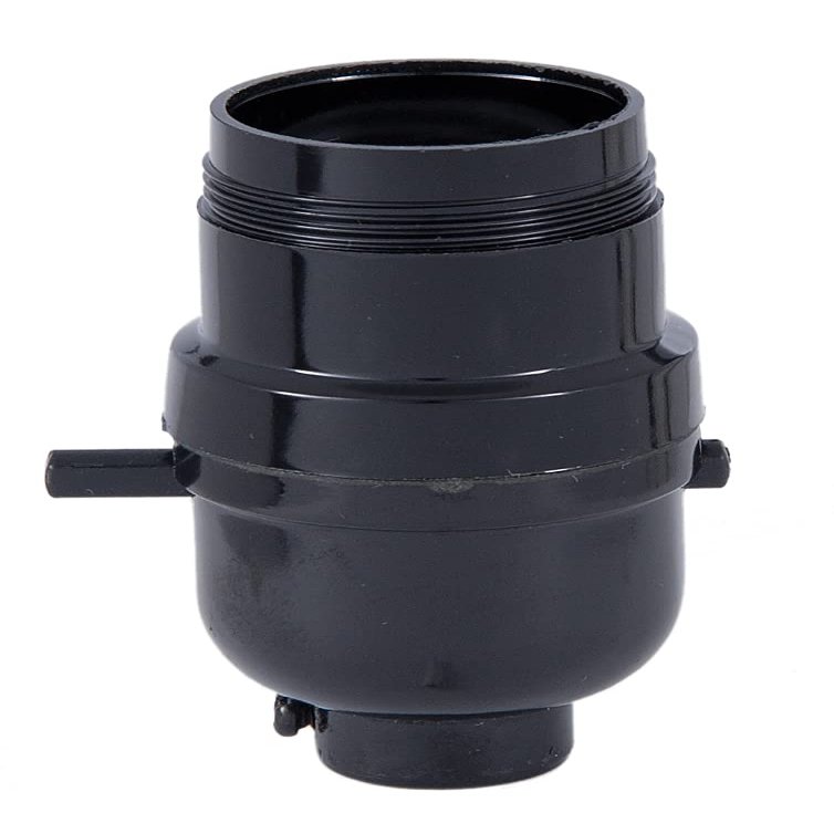 B&P Lamp E26 Medium Base Phenolic Push-Thru Socket with UNO Threads