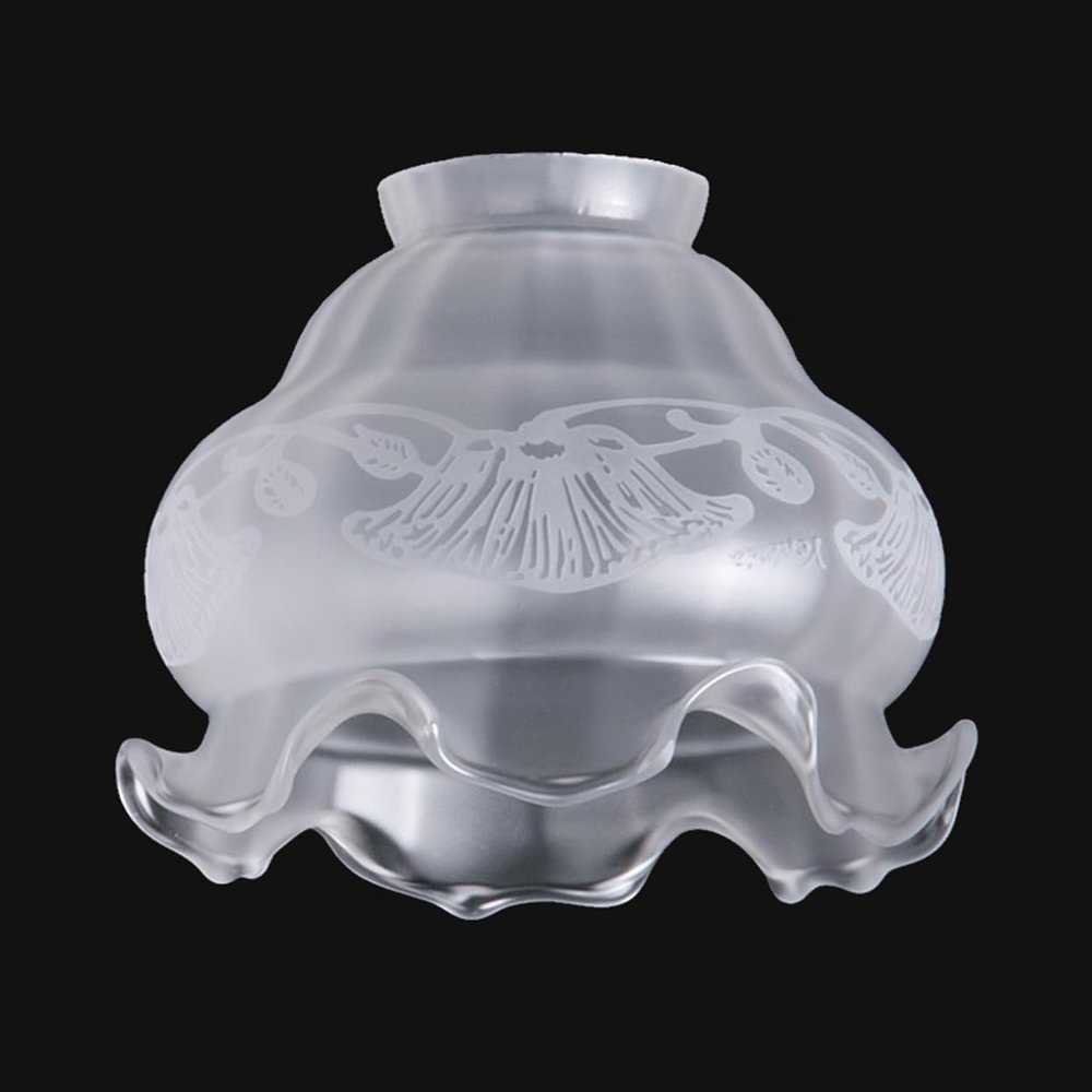 B&P Lamp Art Nouveau Etched Fixture Shade