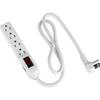 Parts Express 4 Outlet Slim Strip 3 ft. Cord and Circuit Breaker/Switch UL - White view 1