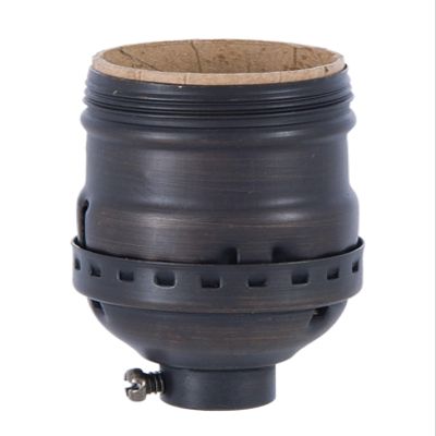 B&P Lamp Keyless Early Electric Style Lamp Socket, Antique Bronze Finish, Keyless (No Switch), Uno Thread Shell