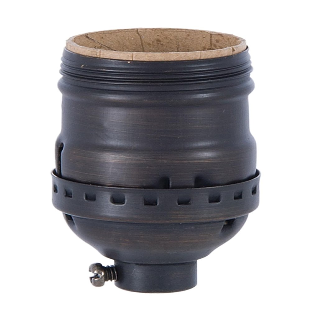 B&P Lamp Keyless Early Electric Style Lamp Socket, Antique Bronze Finish, Keyless (No Switch), Uno Thread Shell
