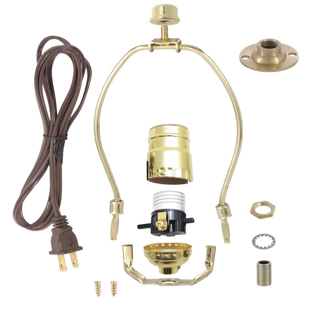B&P Lamp Flange Base Make-A-Lamp Kit with a 6 Inch Harp