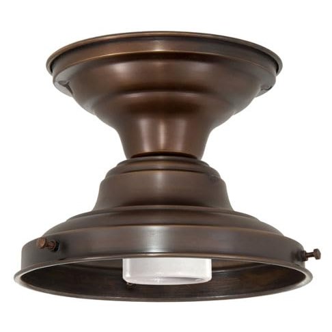 B&P Lamp Wired School House Fixture, Bronze Finish, 6 Inch Fitter