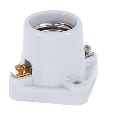 B&P Lamp Square Base Porcelain Pony Cleat Edison Socket